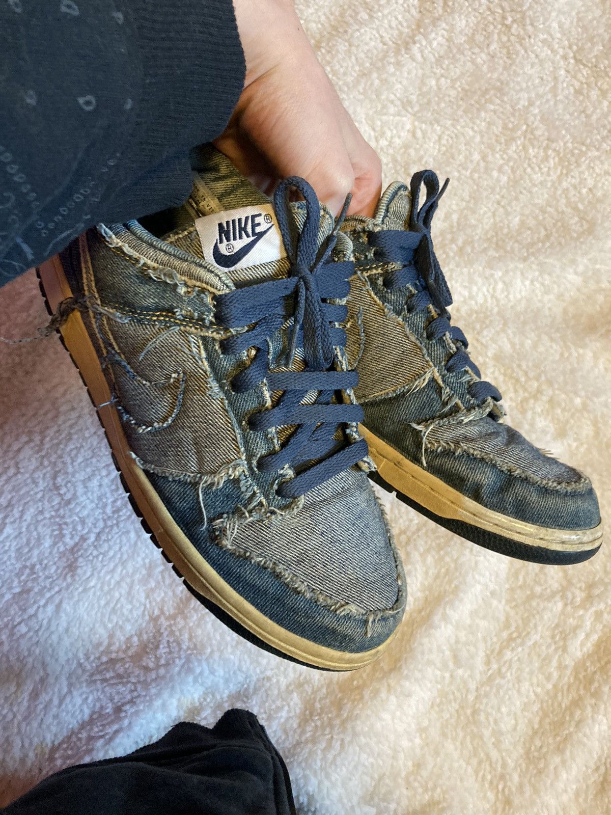 Nike Dunk Low Cl Denim distressed denim dunks Size US 9 / EU 42 - 9 Thumbnail