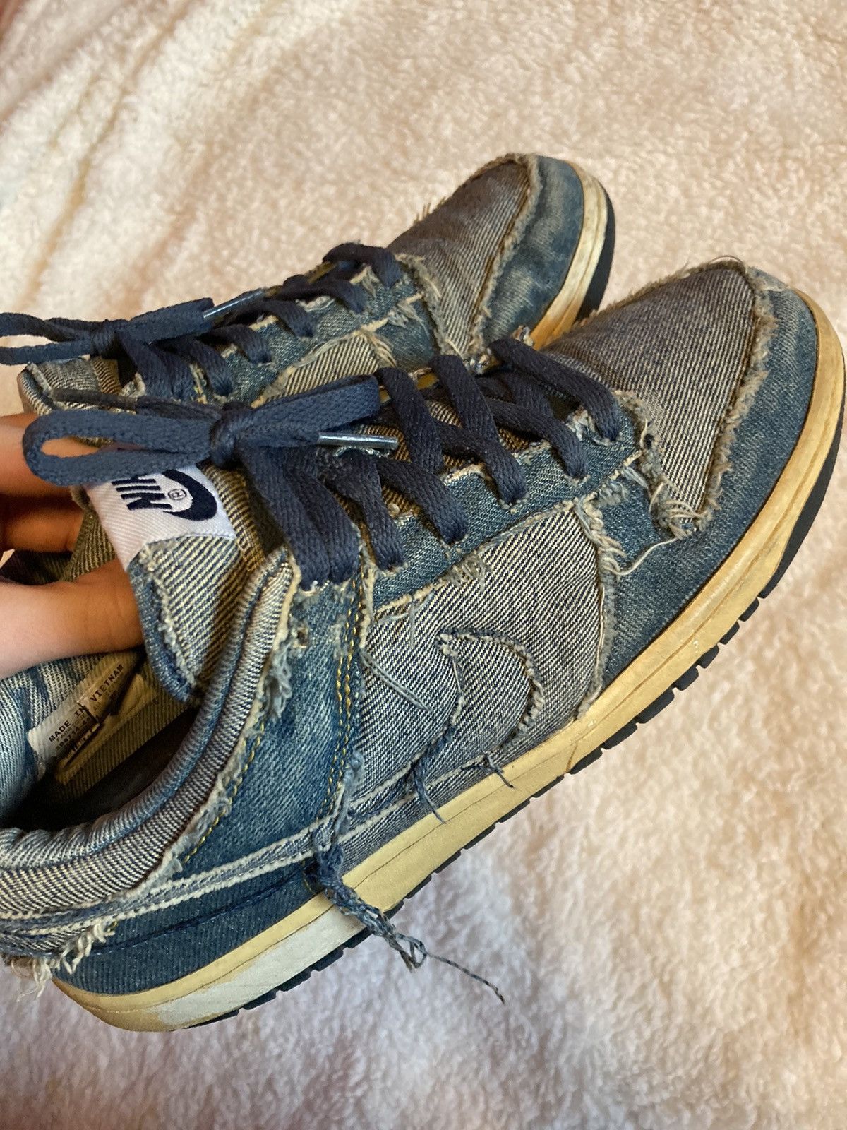 Nike Dunk Low Cl Denim distressed denim dunks Size US 9 / EU 42 - 3 Thumbnail