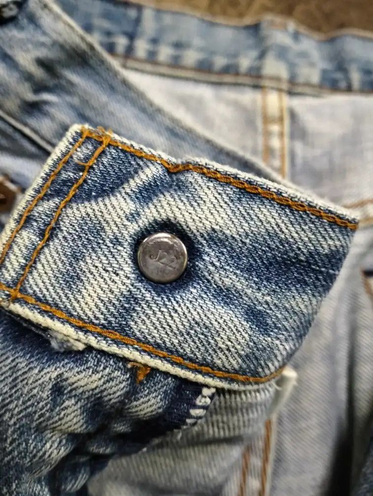 Vintage 90s Levi's 502xx Selvedge Distressed Faded Denim