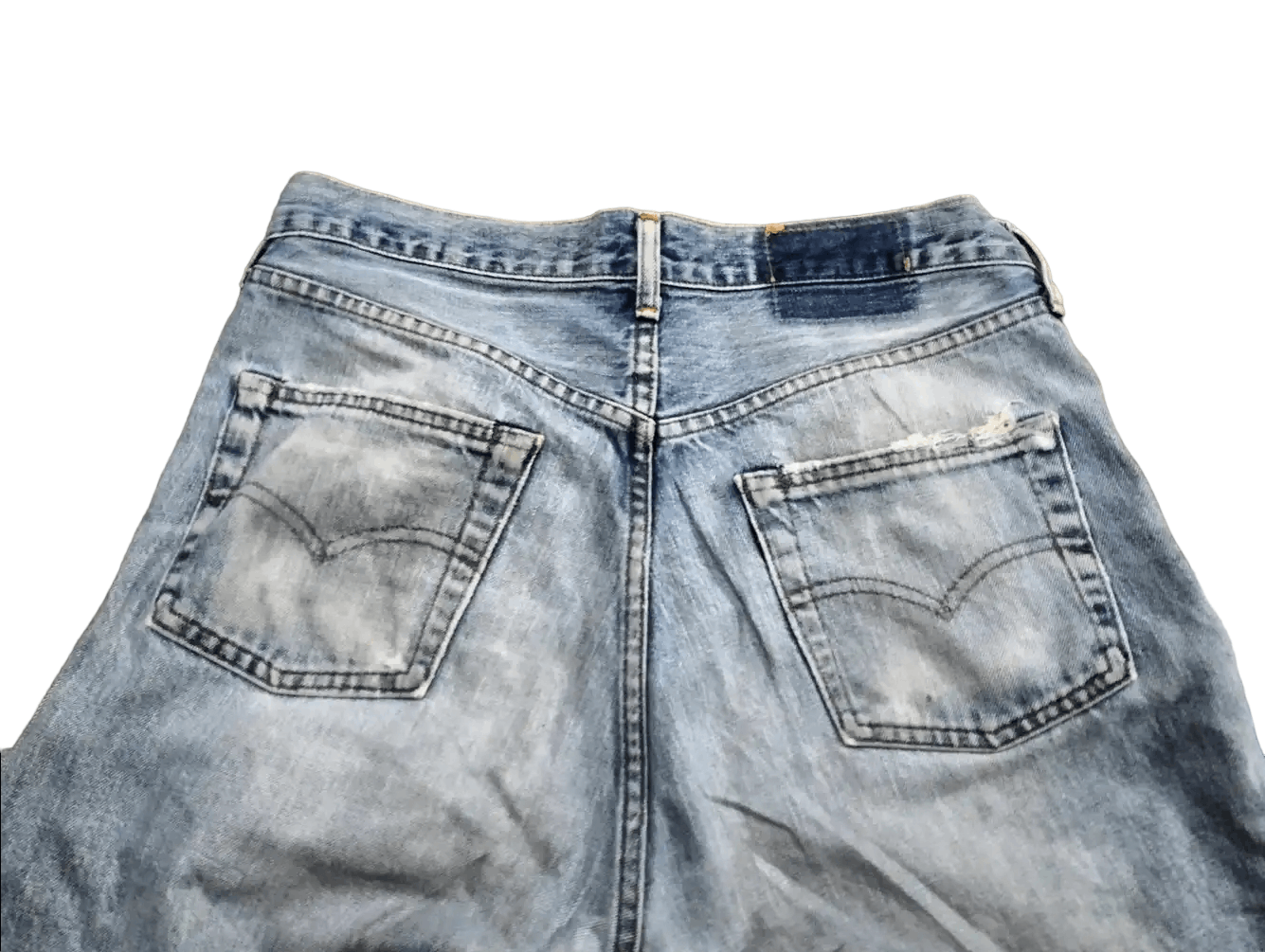 Vintage 90s Levi's 502xx Selvedge Distressed Faded Denim