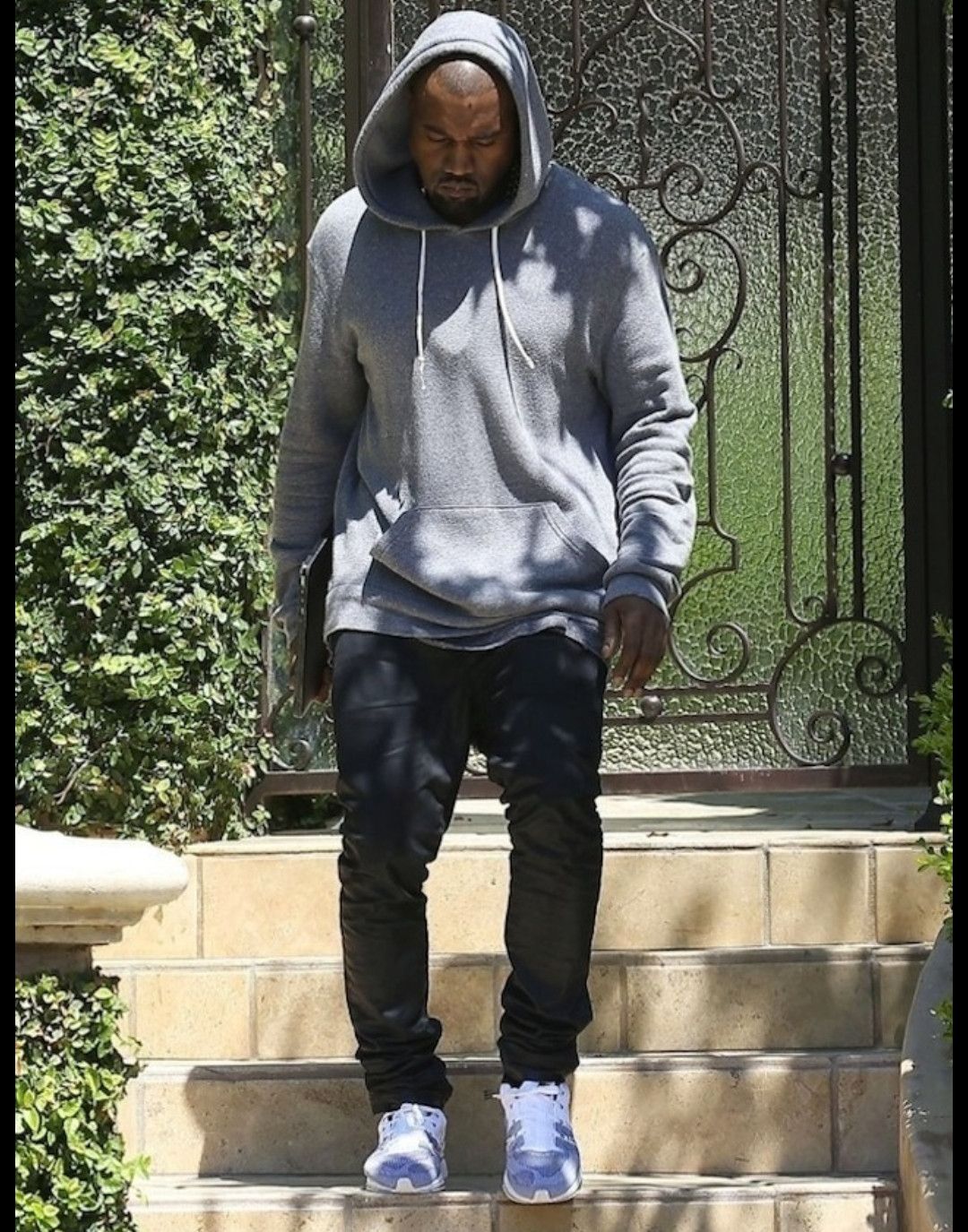 image of Kanye Style Vintage Plain Super Cozy Oversized Hoodie in Grey, Men's (Size 2XL)