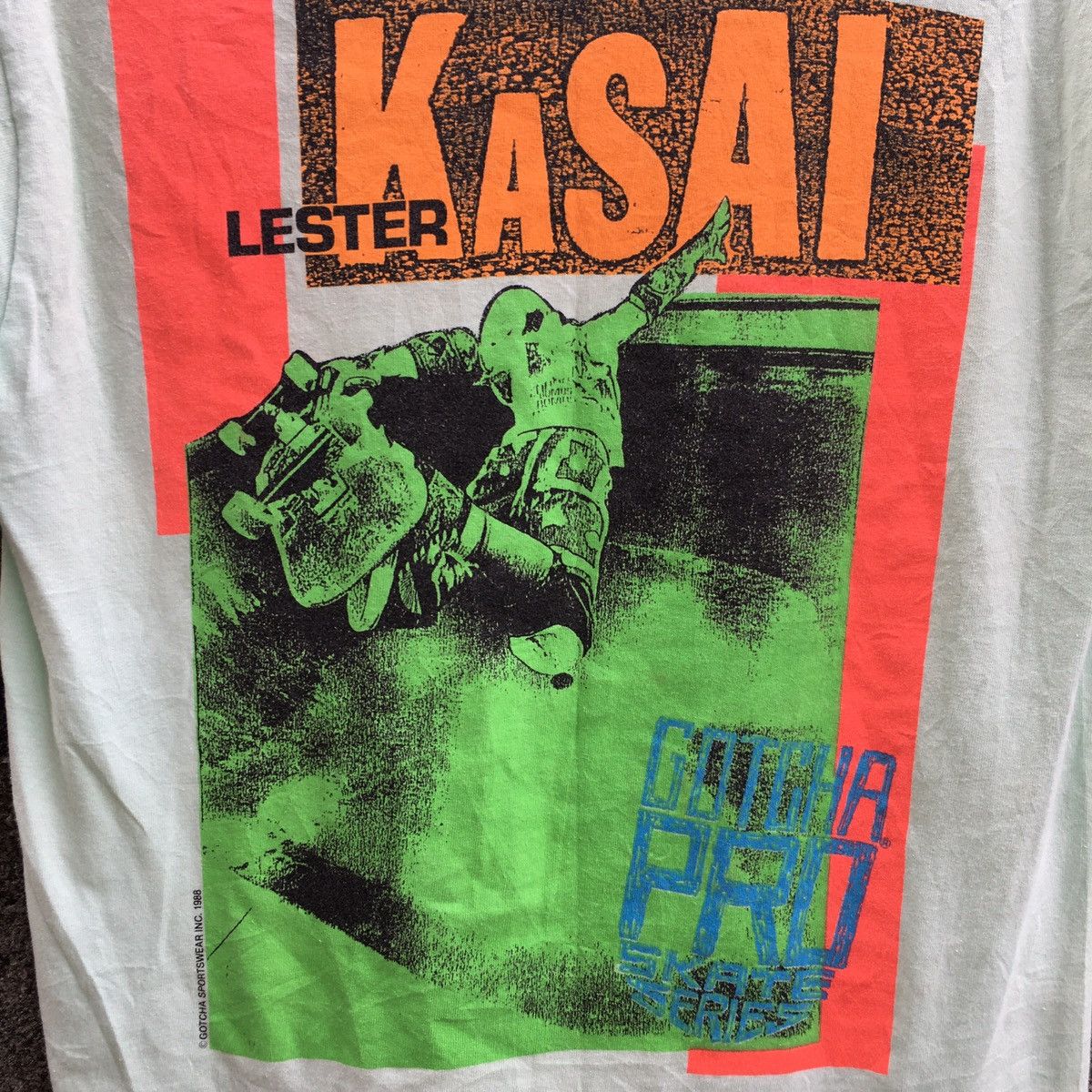 image of Hysteric Glamour x Ppfm Holy Grails Lester Kasai Gotcha Pro Skate Series 1988 in Blue (Size Medium)