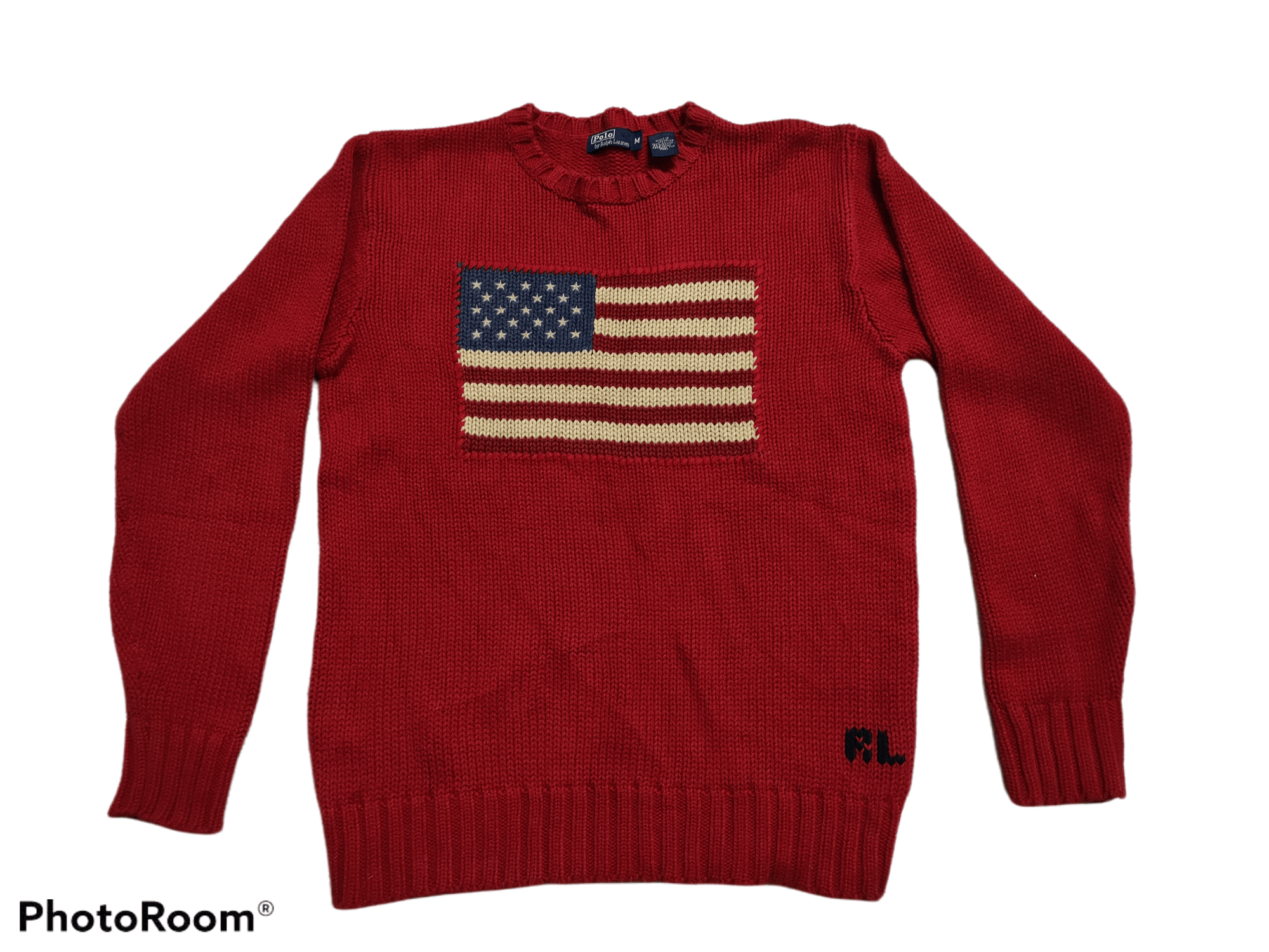 Polo Ralph Lauren POLO RALPH LAUREN KNITWEAR AMERICAN FLAG RL 90s Size US M / EU 48-50 / 2 - 1 Thumbnail