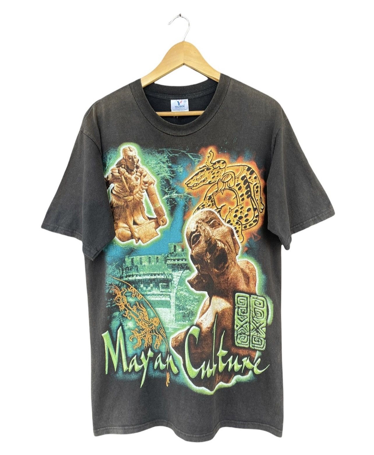 image of Vintage Mayan Culture History T-Shirt in Black, Men's (Size Large)