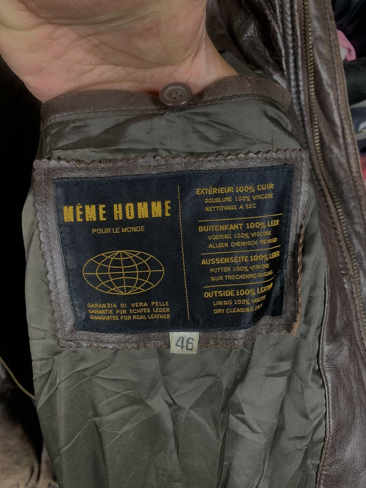 Japanese Brand Vintage Japanese Brand MEME HOMME Bomber Leather Jacket Size US S / EU 44-46 / 1 - 3 Thumbnail