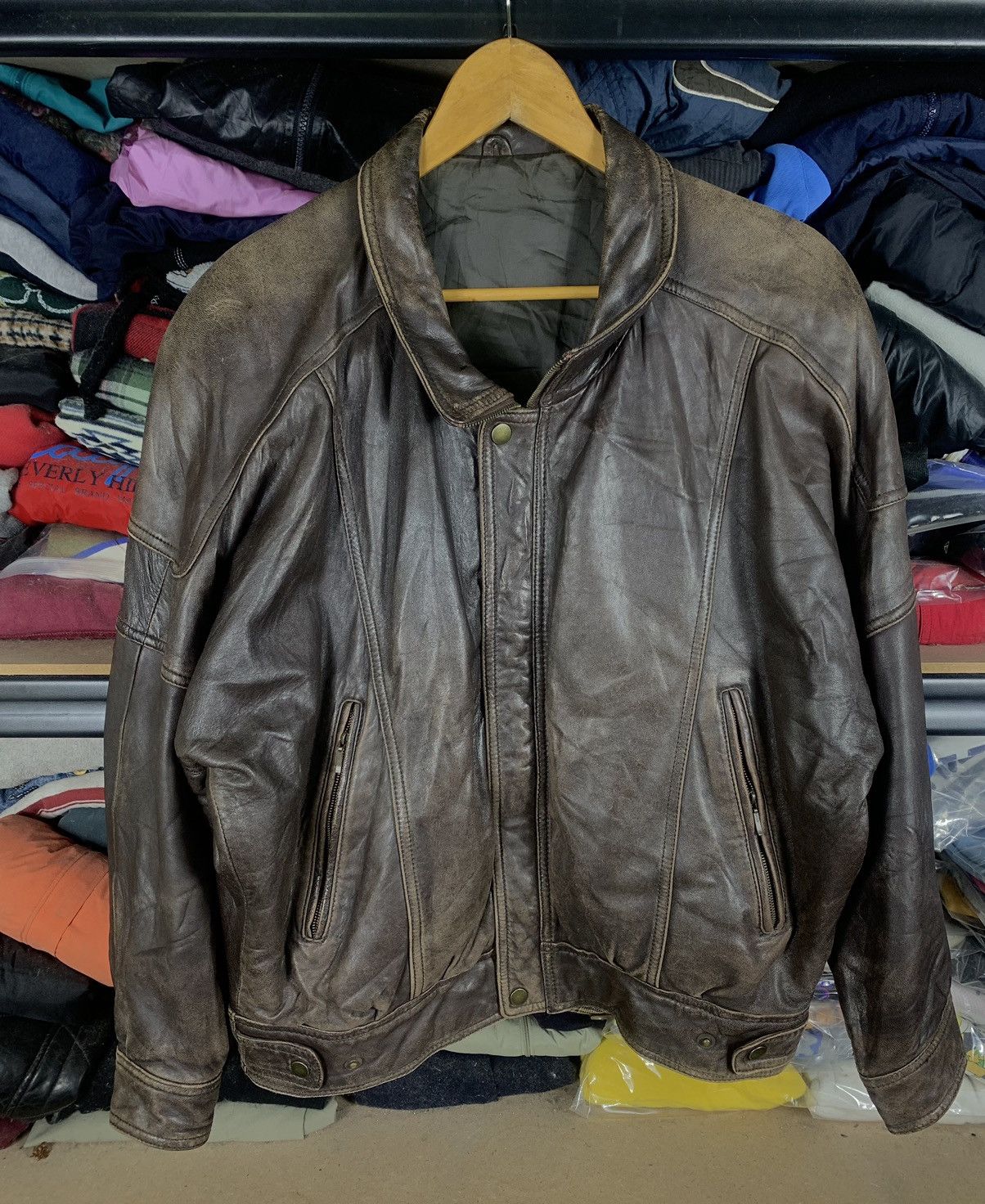 Japanese Brand Vintage Japanese Brand MEME HOMME Bomber Leather Jacket Size US S / EU 44-46 / 1 - 1 Thumbnail