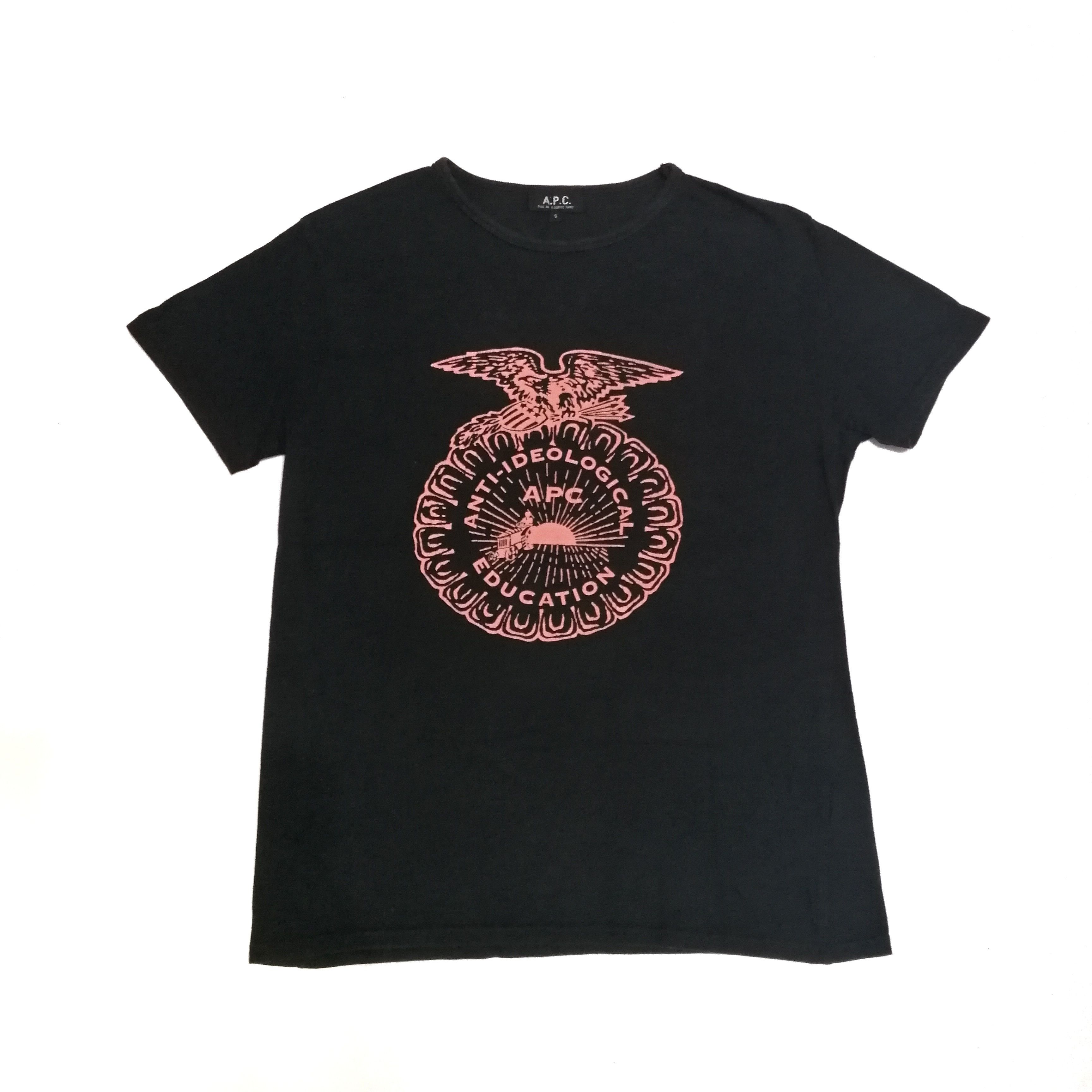 A.P.C. A. P. C anti-ideological education t shirt black Size US S / EU 44-46 / 1 - 1 Thumbnail
