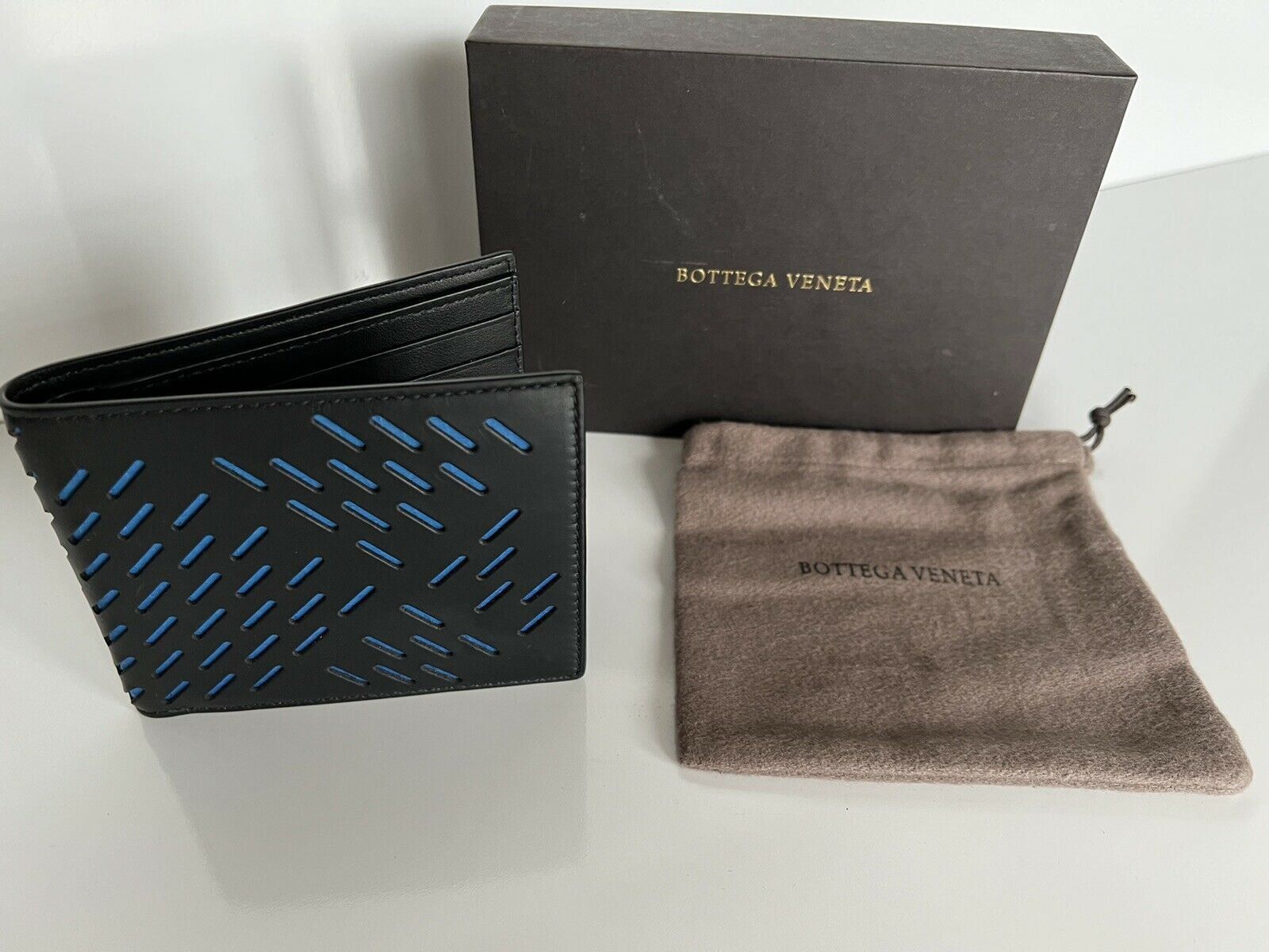 Bottega Veneta Wallet in Black & Blue Size ONE SIZE - 3 Thumbnail