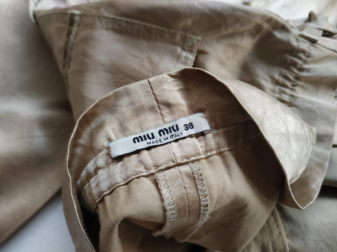 Miu Miu Women, Fit 30 to 31 Miu miu Cotton-Viscose Silky Pants Size 30" / US 8 / IT 44 - 4 Thumbnail