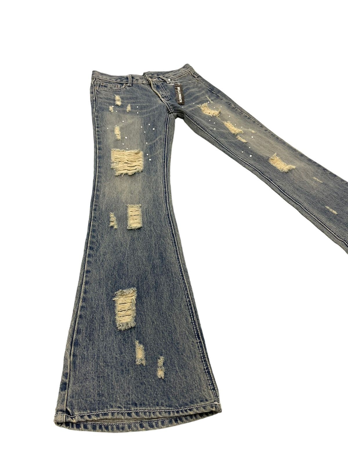 Japanese Brand Flare Jeans Bella Ondata Distress Denim Boot Cut 1🟦2 Size US 28 / EU 44 - 1 Thumbnail