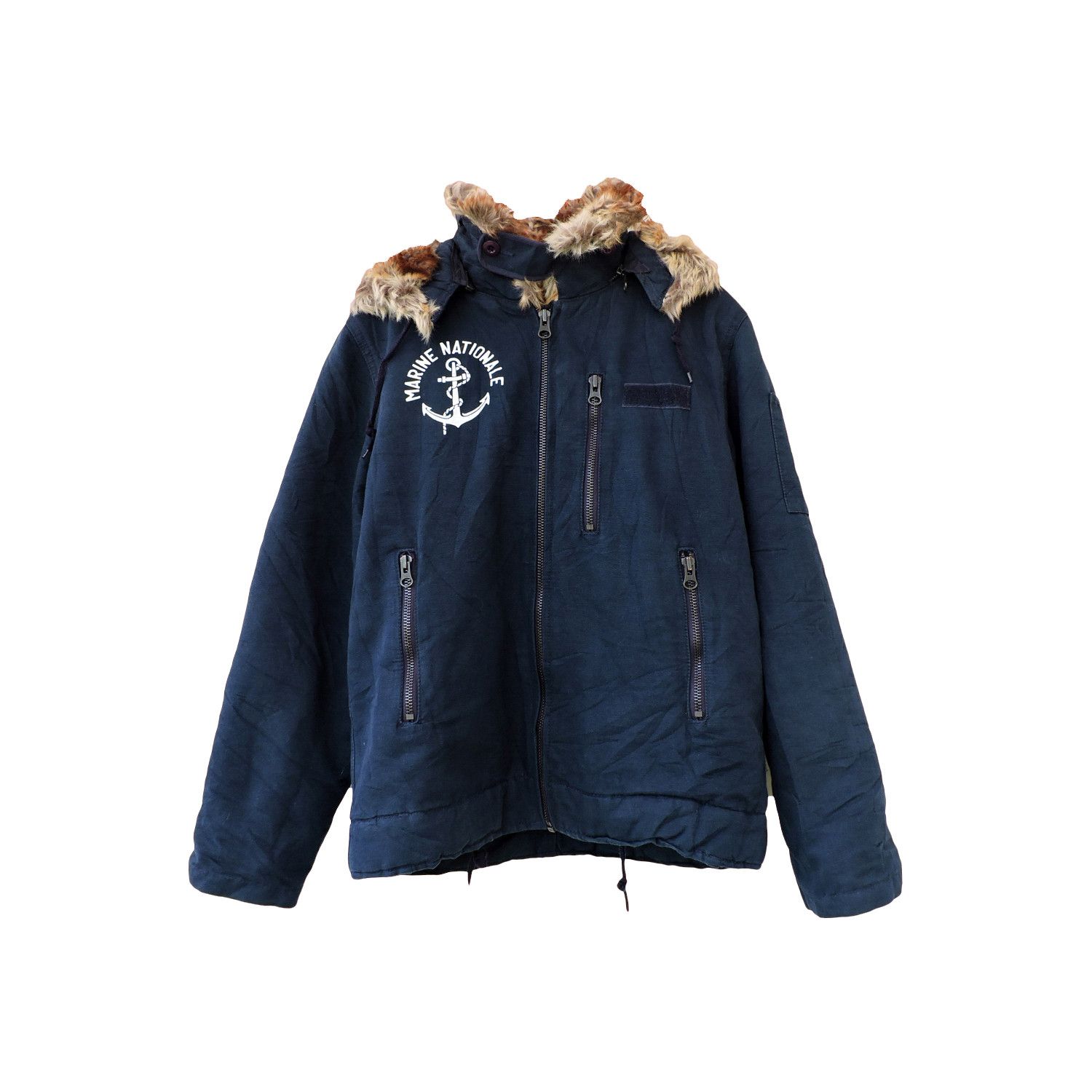 Vintage France Army Marine Nationale Deck Jacket with Hoodie Size US M / EU 48-50 / 2 - 1 Thumbnail