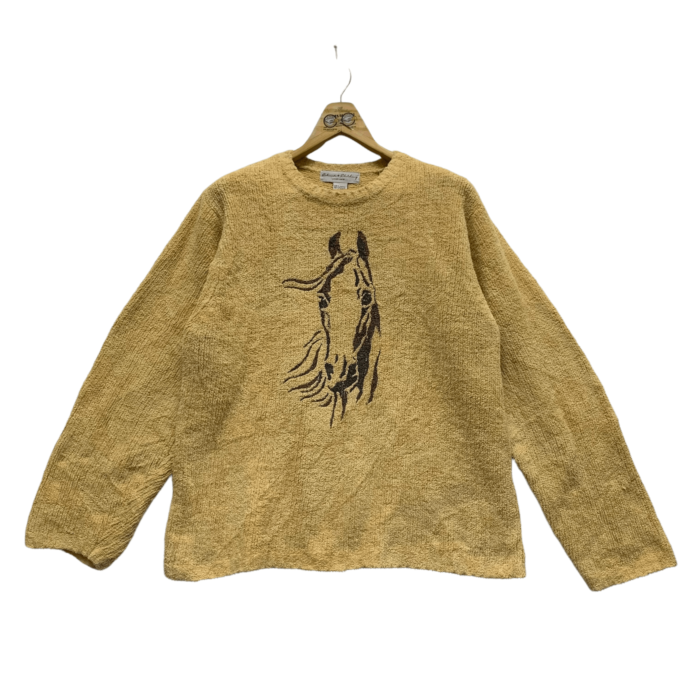 Vintage Rare Luxury Knits Horses Graphic Knit Sweater #4129-143 Size XXL / US 16-18 / IT 52-54 - 1 Thumbnail