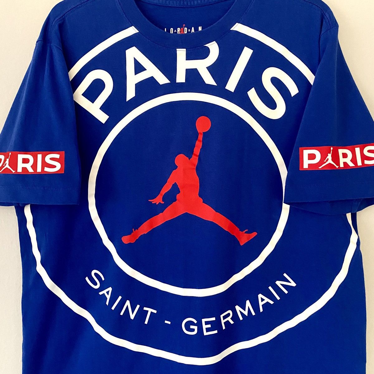 Jordan Brand × Nike PSG Paris Nike Jordan Men SS Blue Logo Tee Shirt Top France Size US M / EU 48-50 / 2 - 3 Thumbnail