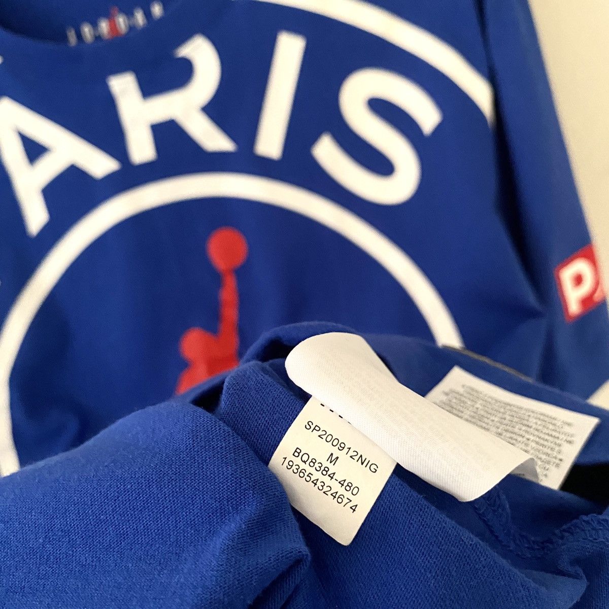 Jordan Brand × Nike PSG Paris Nike Jordan Men SS Blue Logo Tee Shirt Top France Size US M / EU 48-50 / 2 - 5 Thumbnail