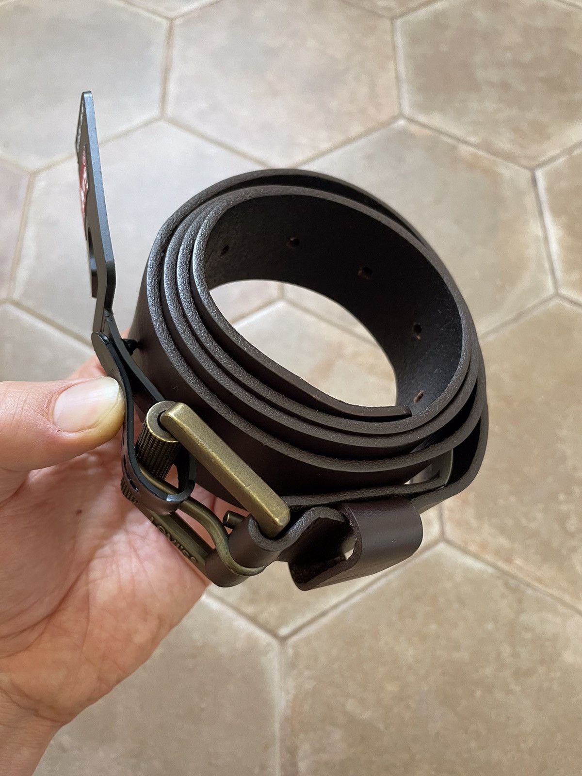 Levi's × Levi's Vintage Clothing LEVIS LEATHER BELT VINTAGE Size ONE SIZE - 4 Thumbnail
