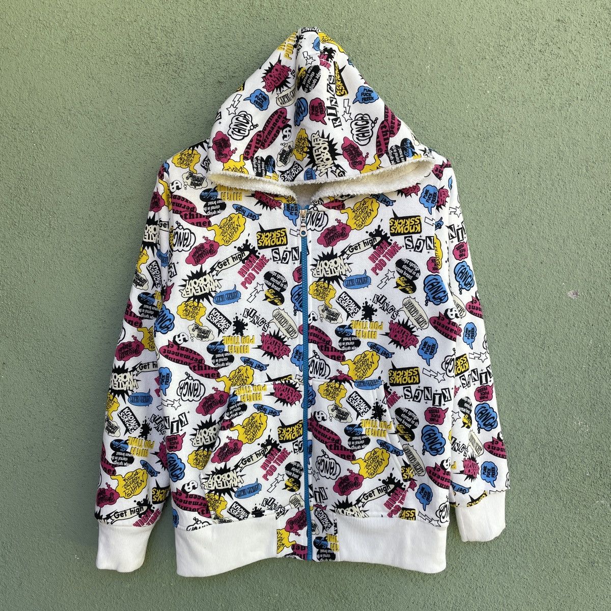 Japanese Brand Vintage DEFECTIBE STRUCT Full Print Zipped Hooded Jacket Size US S / EU 44-46 / 1 - 1 Thumbnail