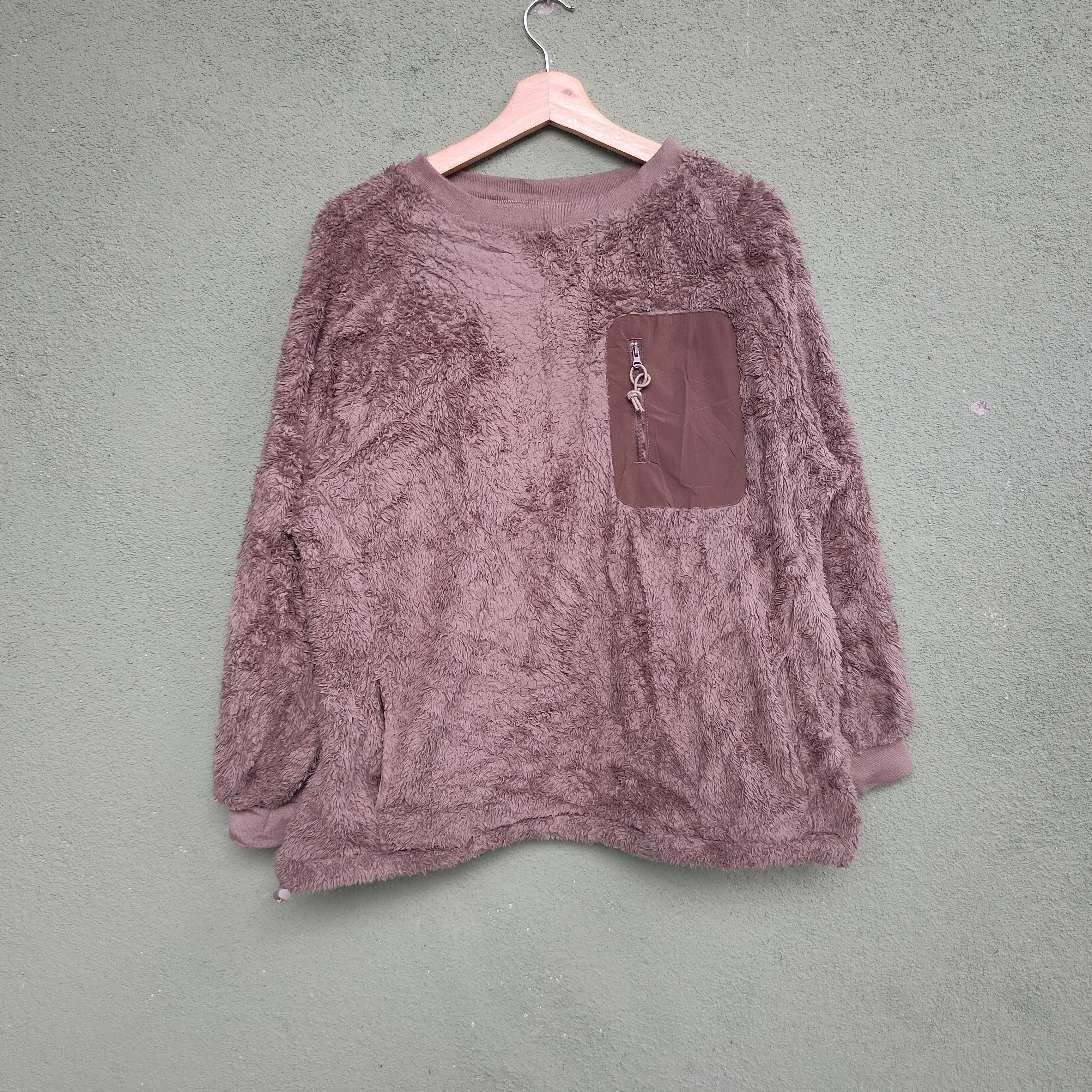 Aran Sweater Market Vintage MERAKI PLUS Retro-X Zip Sherpa Fleece Sweater Size US L / EU 52-54 / 3 - 1 Thumbnail