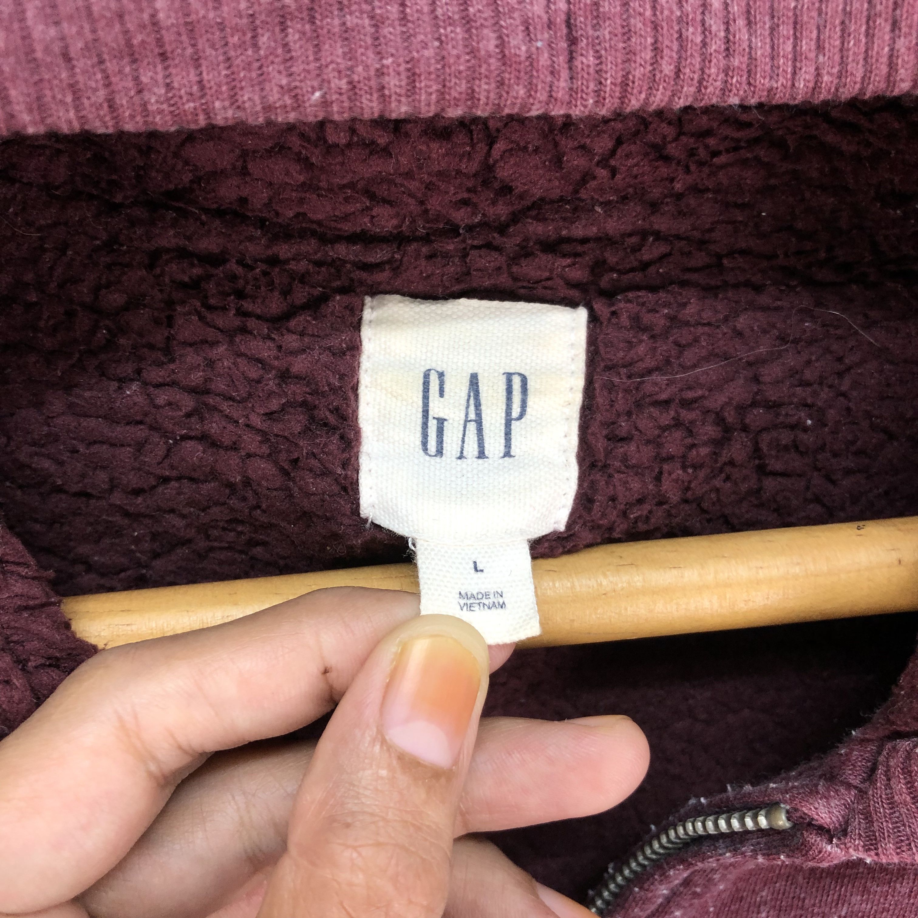 Gap Gap Big Logo Maroon Zipper Hoodies #4589-160 Size US L / EU 52-54 / 3 - 7 Thumbnail