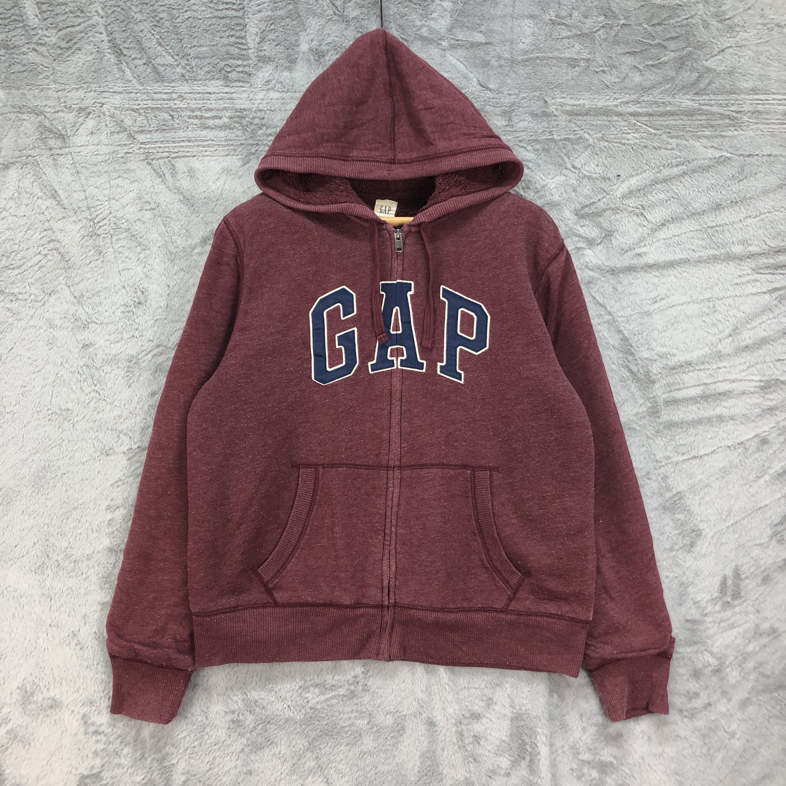 Gap Gap Big Logo Maroon Zipper Hoodies #4589-160 Size US L / EU 52-54 / 3 - 1 Thumbnail