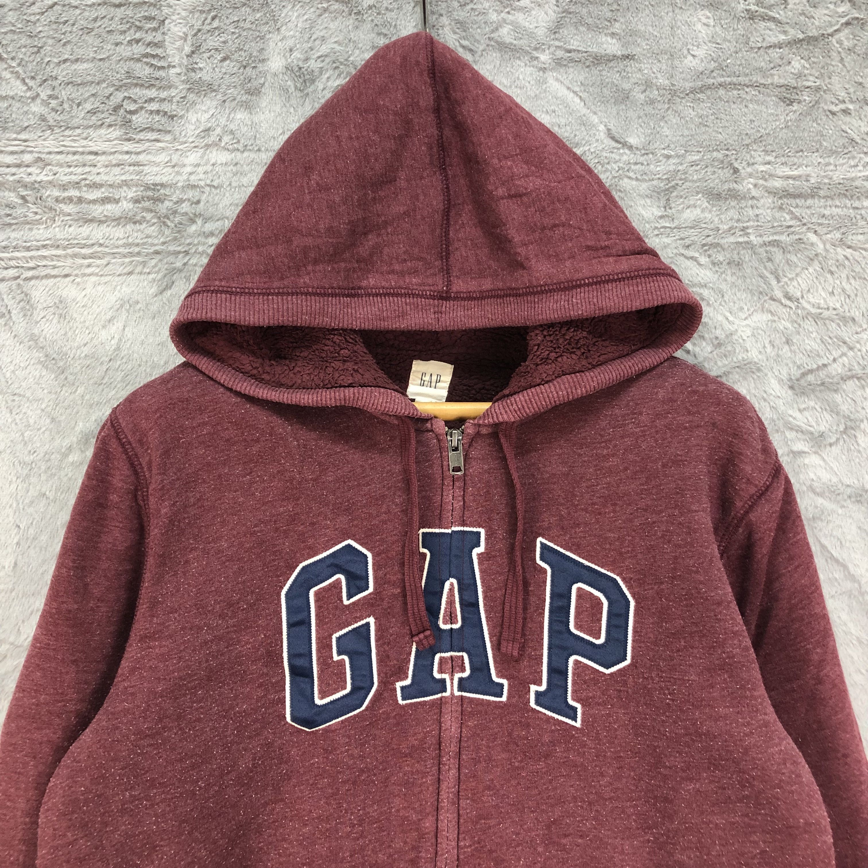 Gap Gap Big Logo Maroon Zipper Hoodies #4589-160 Size US L / EU 52-54 / 3 - 2 Thumbnail