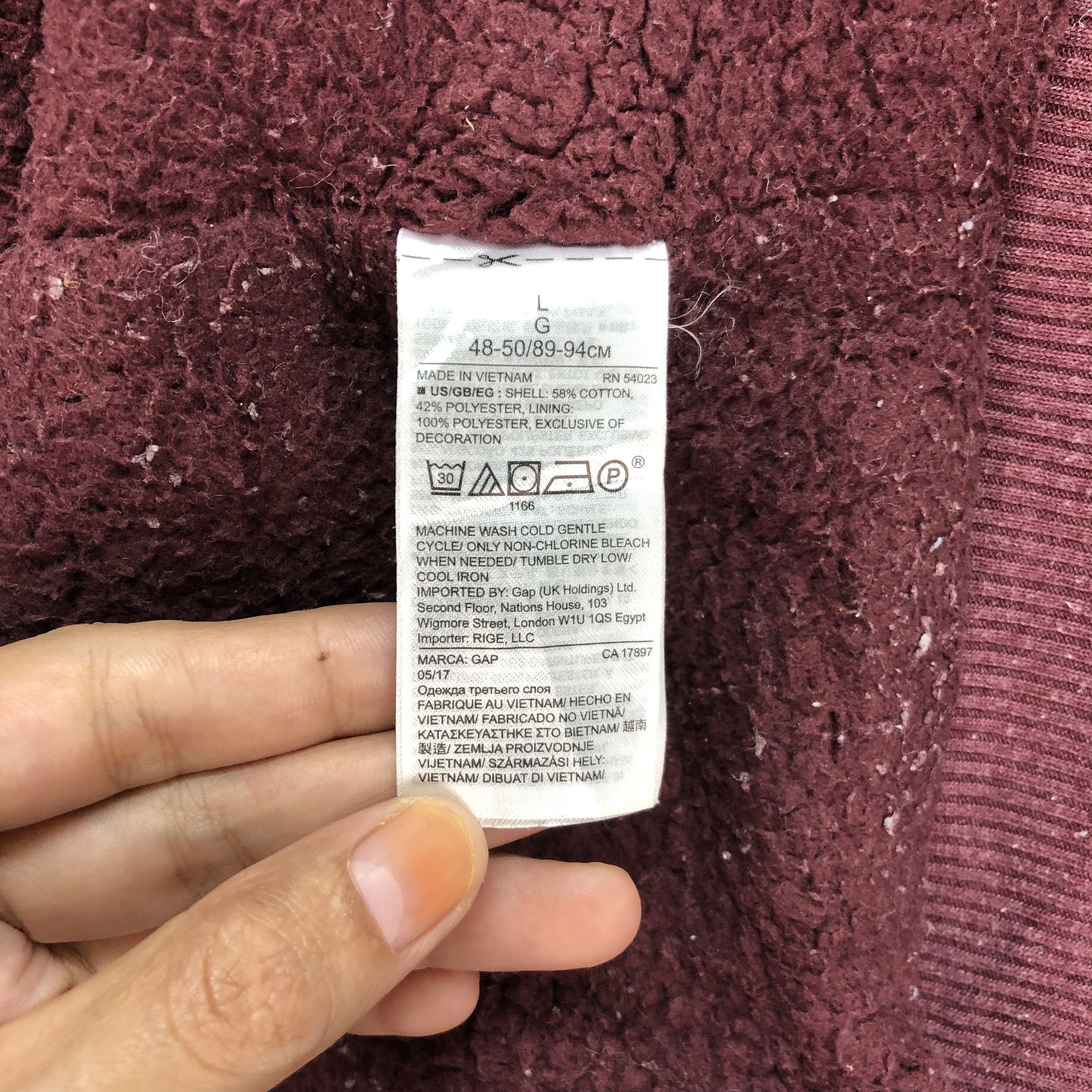 Gap Gap Big Logo Maroon Zipper Hoodies #4589-160 Size US L / EU 52-54 / 3 - 8 Thumbnail