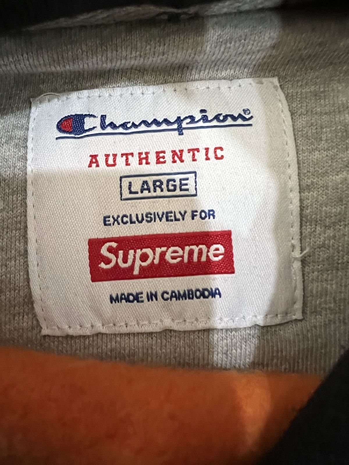 Champion × Supreme RARE Supreme x Champion Hoodie Sweatshirt Orange Size Large Size US L / EU 52-54 / 3 - 7 Thumbnail
