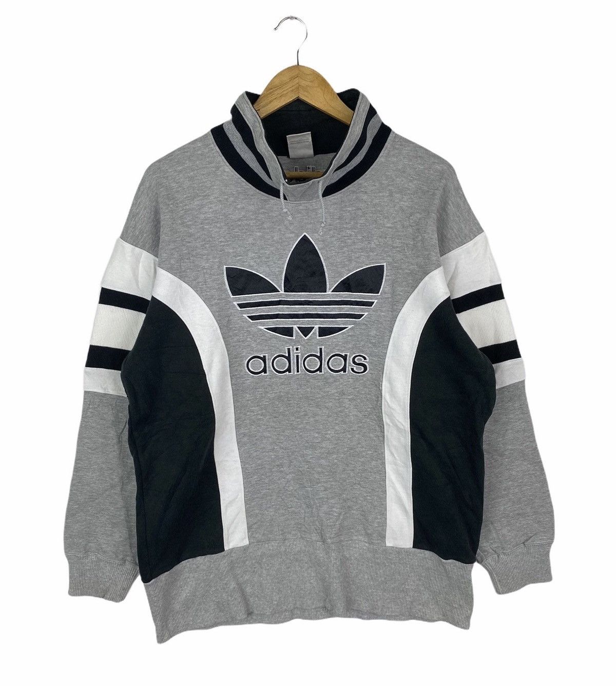 Adidas × Vintage VINTAGE ADIDAS TREFOIL BIG LOGO THREE STRIPES SWEATSHIRT Size US L / EU 52-54 / 3 - 1 Thumbnail