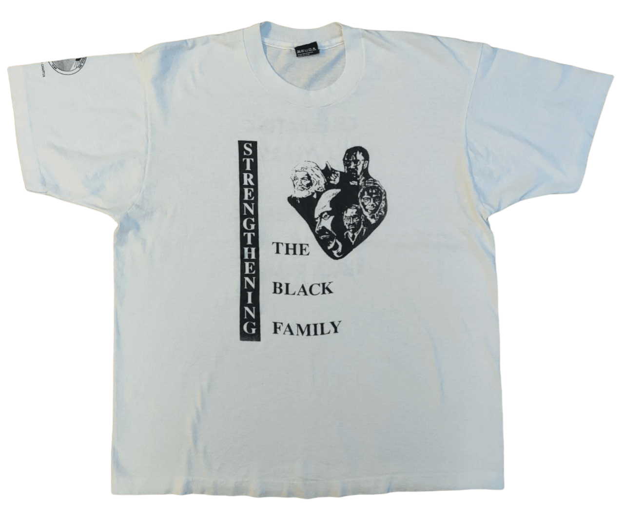 Image of Malcolm x X Rap Tees 80's Vintage The Black Family T in White, Men's (Size XL)