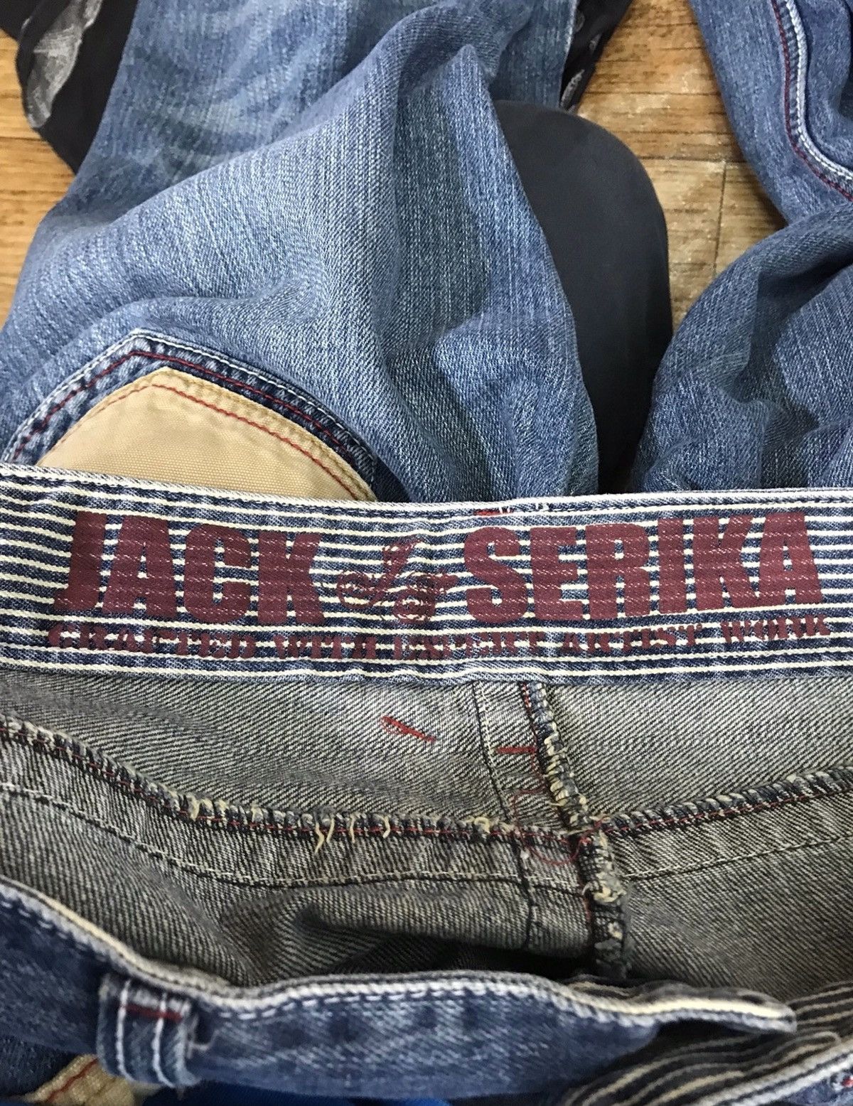 Japanese Brand Jack Serika Distressed Denim Jeans Size US 32 / EU 48 - 9 Thumbnail