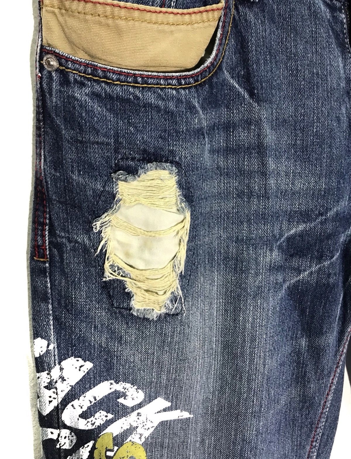 Japanese Brand Jack Serika Distressed Denim Jeans Size US 32 / EU 48 - 5 Thumbnail