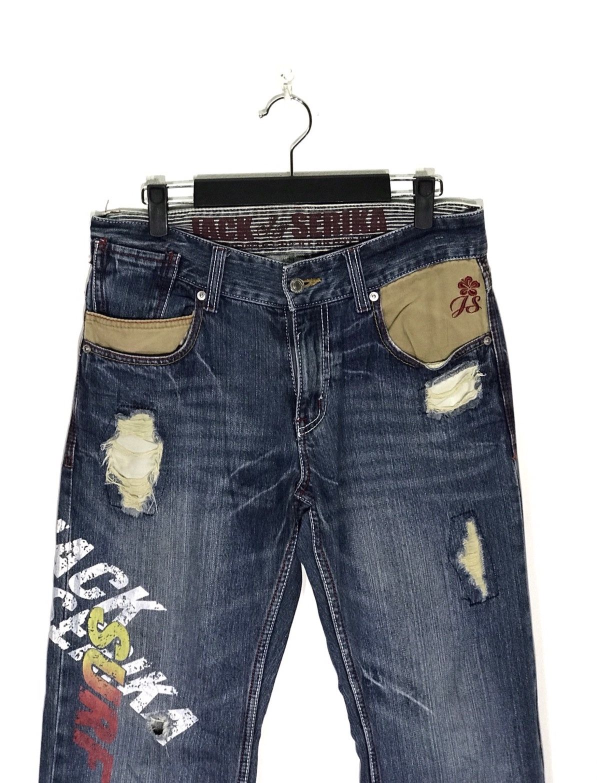 Japanese Brand Jack Serika Distressed Denim Jeans Size US 32 / EU 48 - 3 Thumbnail