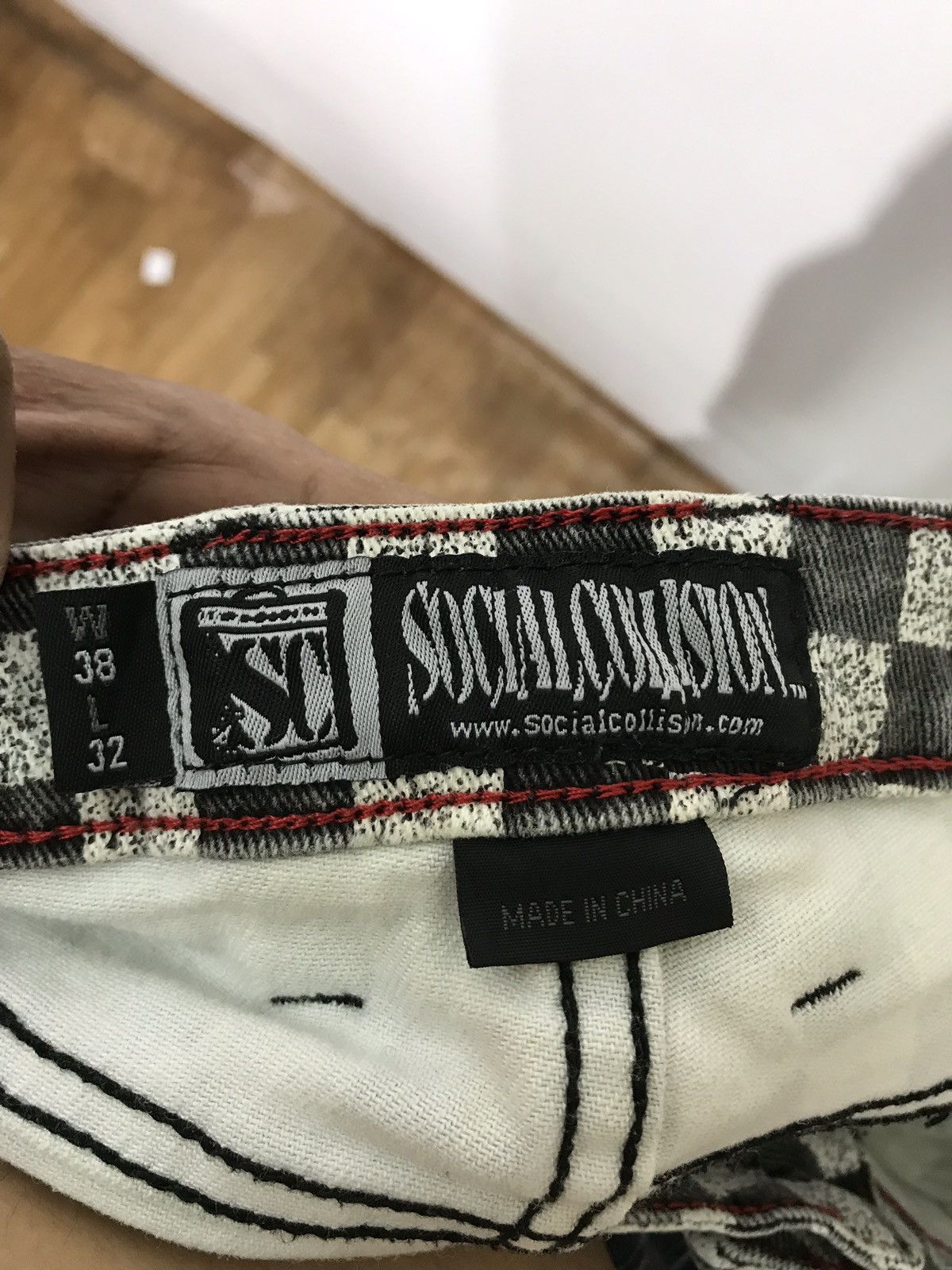 Japanese Brand Social Collision Plaid Design Stretched Skinny Jeans Size US 38 / EU 54 - 7 Thumbnail