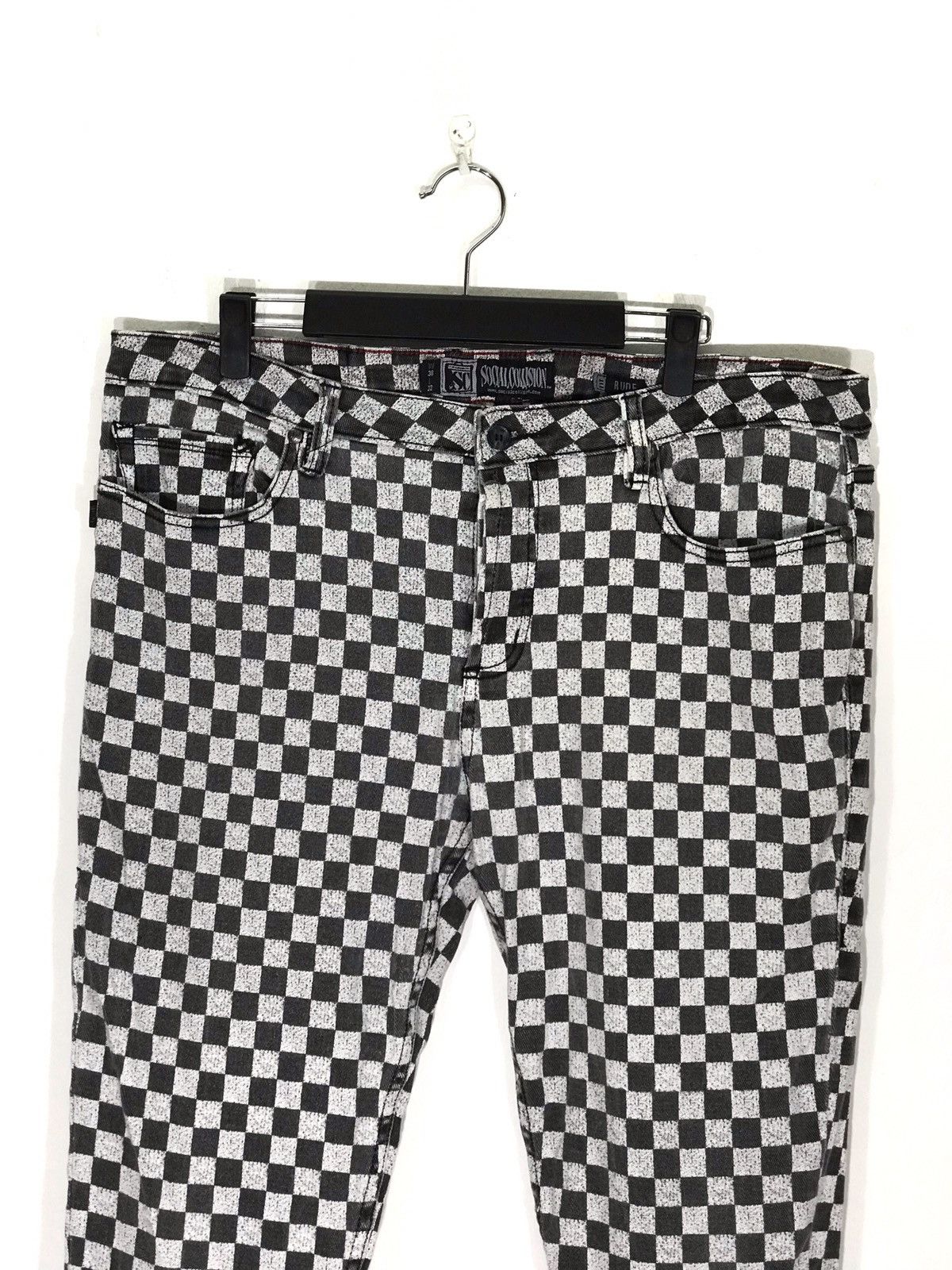 Japanese Brand Social Collision Plaid Design Stretched Skinny Jeans Size US 38 / EU 54 - 3 Thumbnail