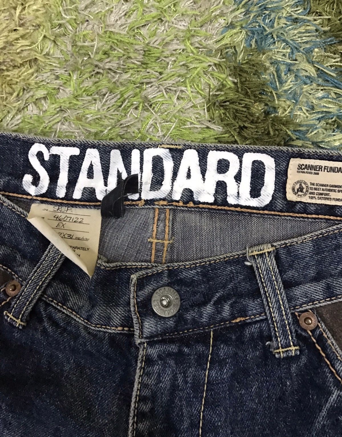 Japanese Brand Made In Japan Standard Leather Patchwork Pocket Denim Jeans Size US 32 / EU 48 - 5 Thumbnail