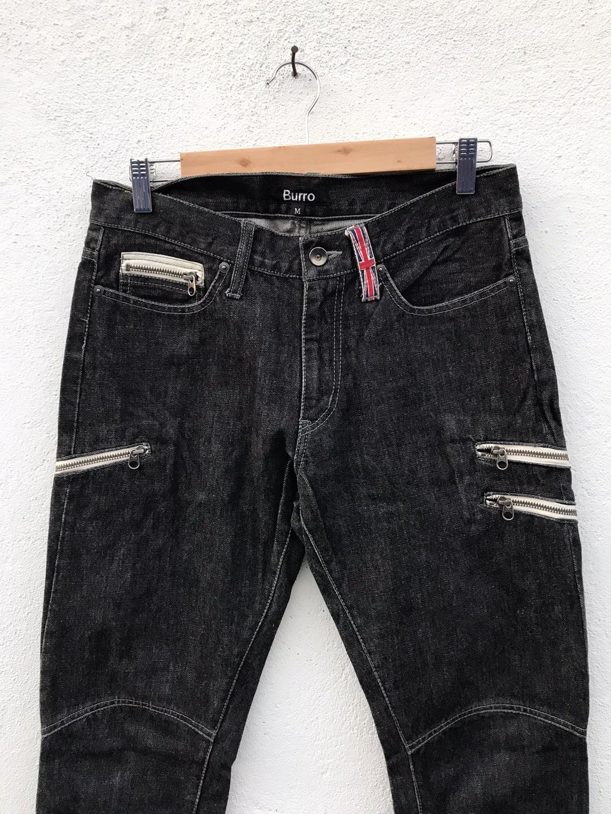 Japanese Brand BURRO Zipper Bikers Denim Jeans Size US 31 - 2 Thumbnail