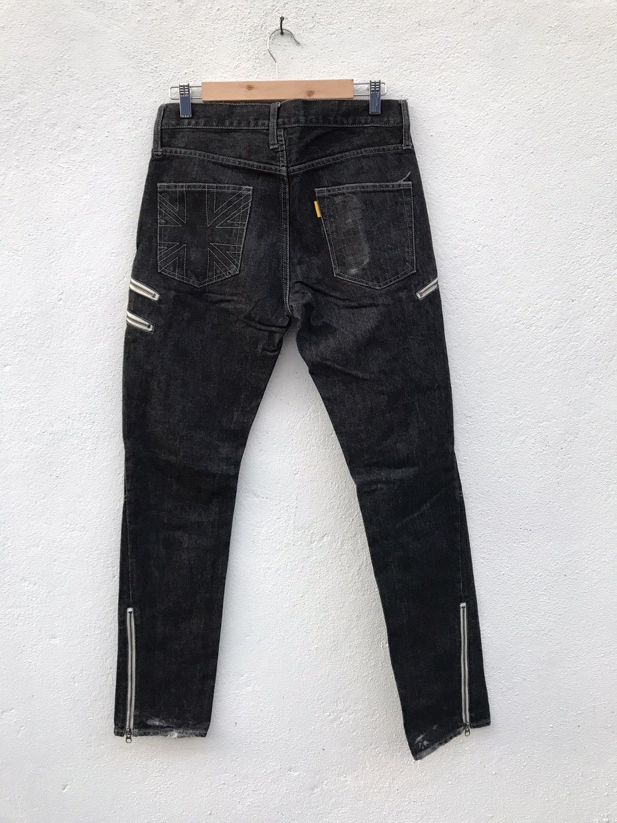 Japanese Brand BURRO Zipper Bikers Denim Jeans Size US 31 - 8 Thumbnail