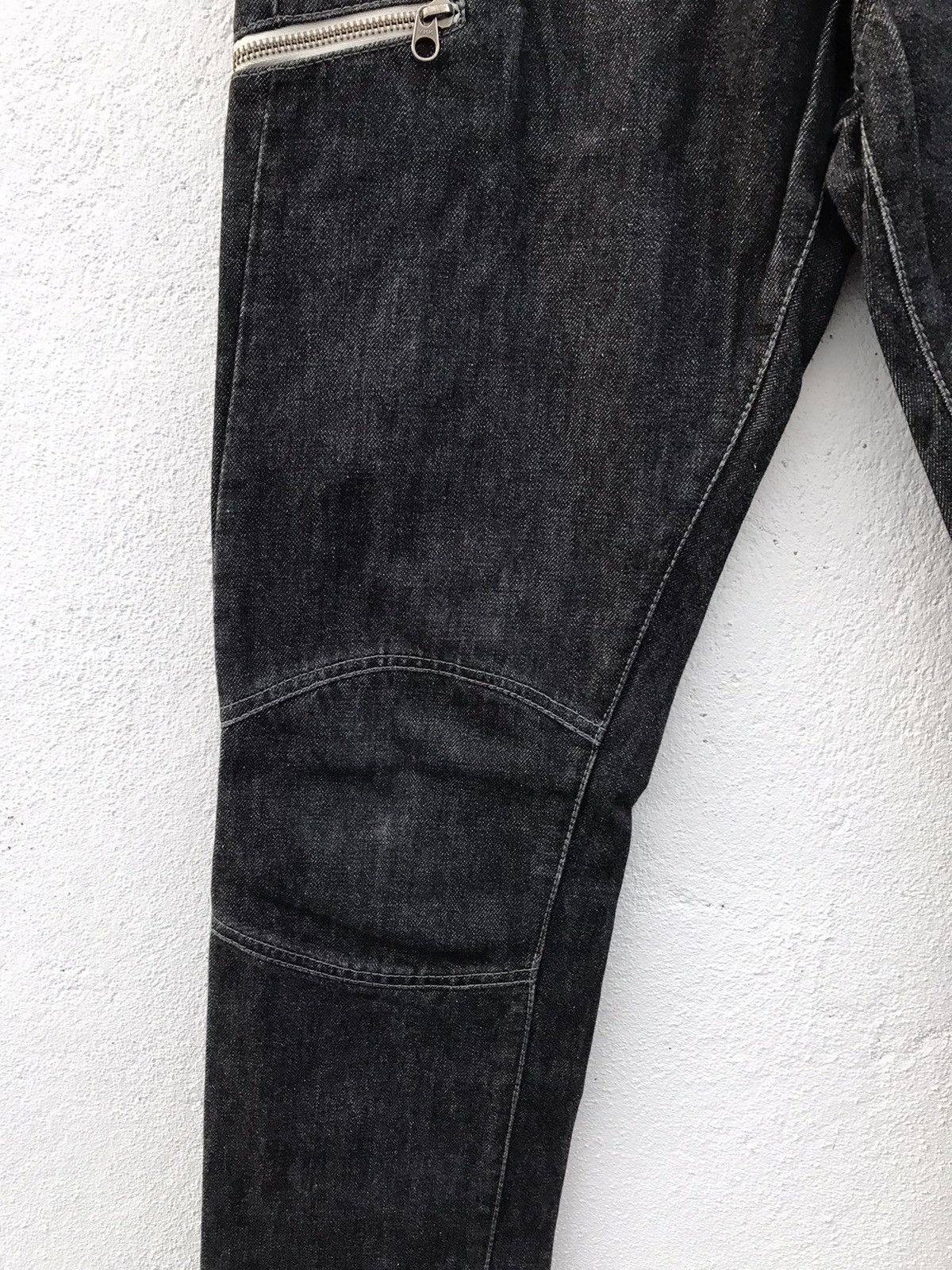 Japanese Brand BURRO Zipper Bikers Denim Jeans Size US 31 - 4 Thumbnail