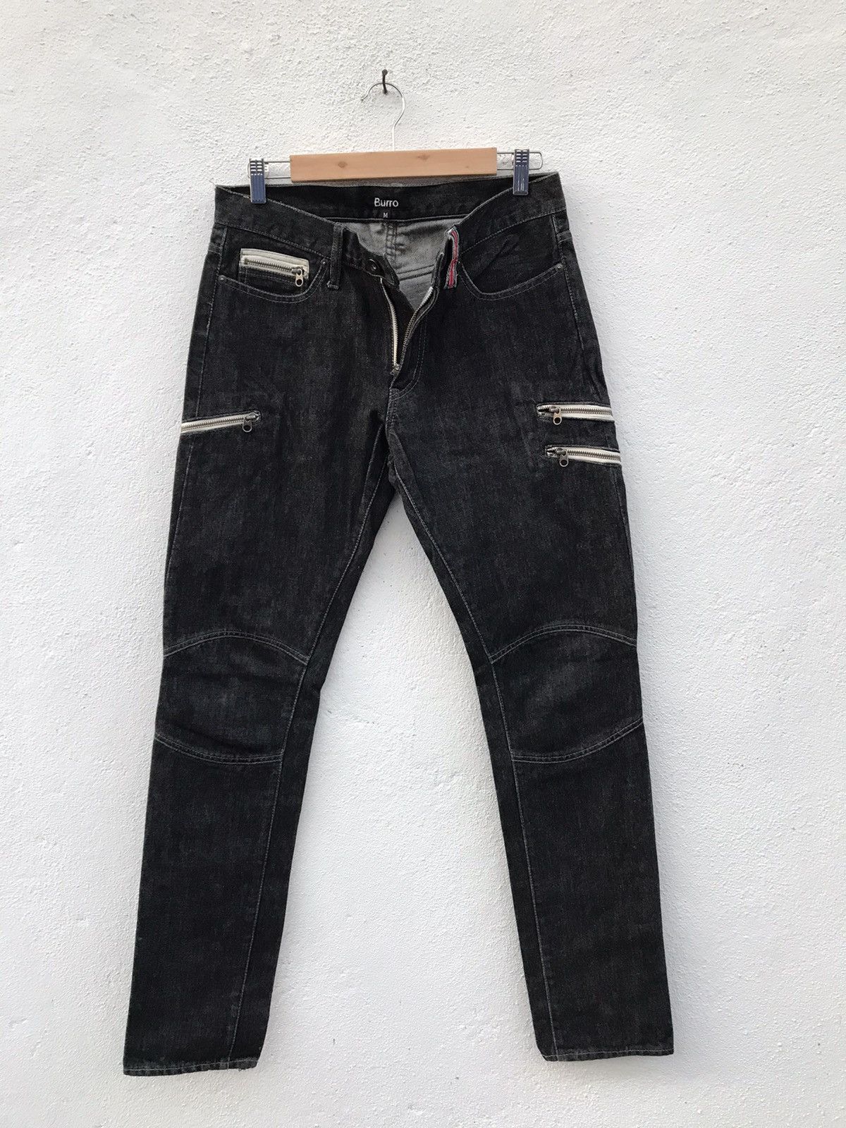 Japanese Brand BURRO Zipper Bikers Denim Jeans Size US 31 - 7 Thumbnail