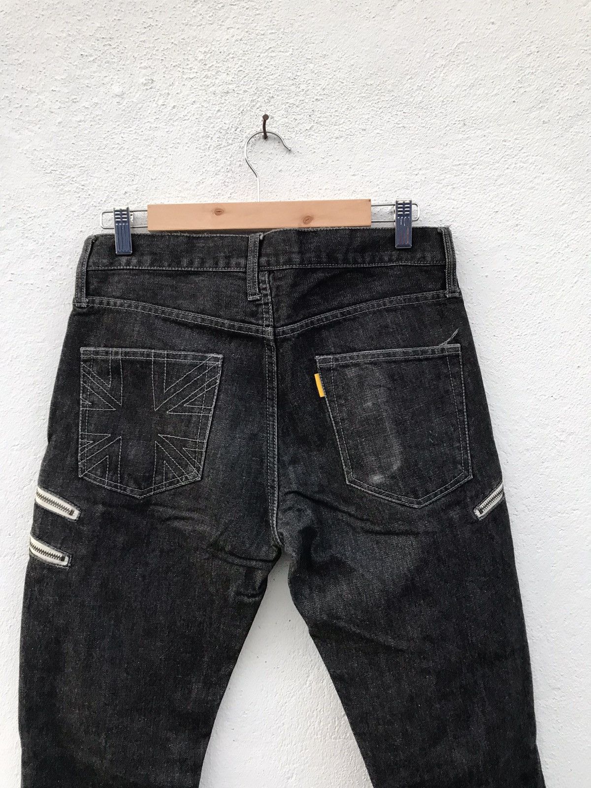 Japanese Brand BURRO Zipper Bikers Denim Jeans Size US 31 - 9 Thumbnail