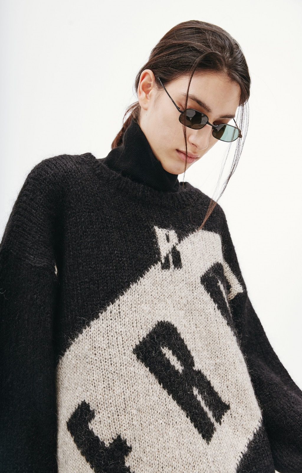 Pre-owned Enfants Riches Deprimes Erd Mohair Wool Tv Logo Knit Sweater In Black