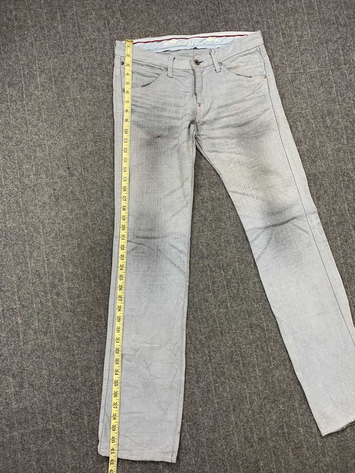 FACTOTUM Rare Design 90s Factotum Distress Indigo Denim Straight Cut Size US 29 - 12 Thumbnail