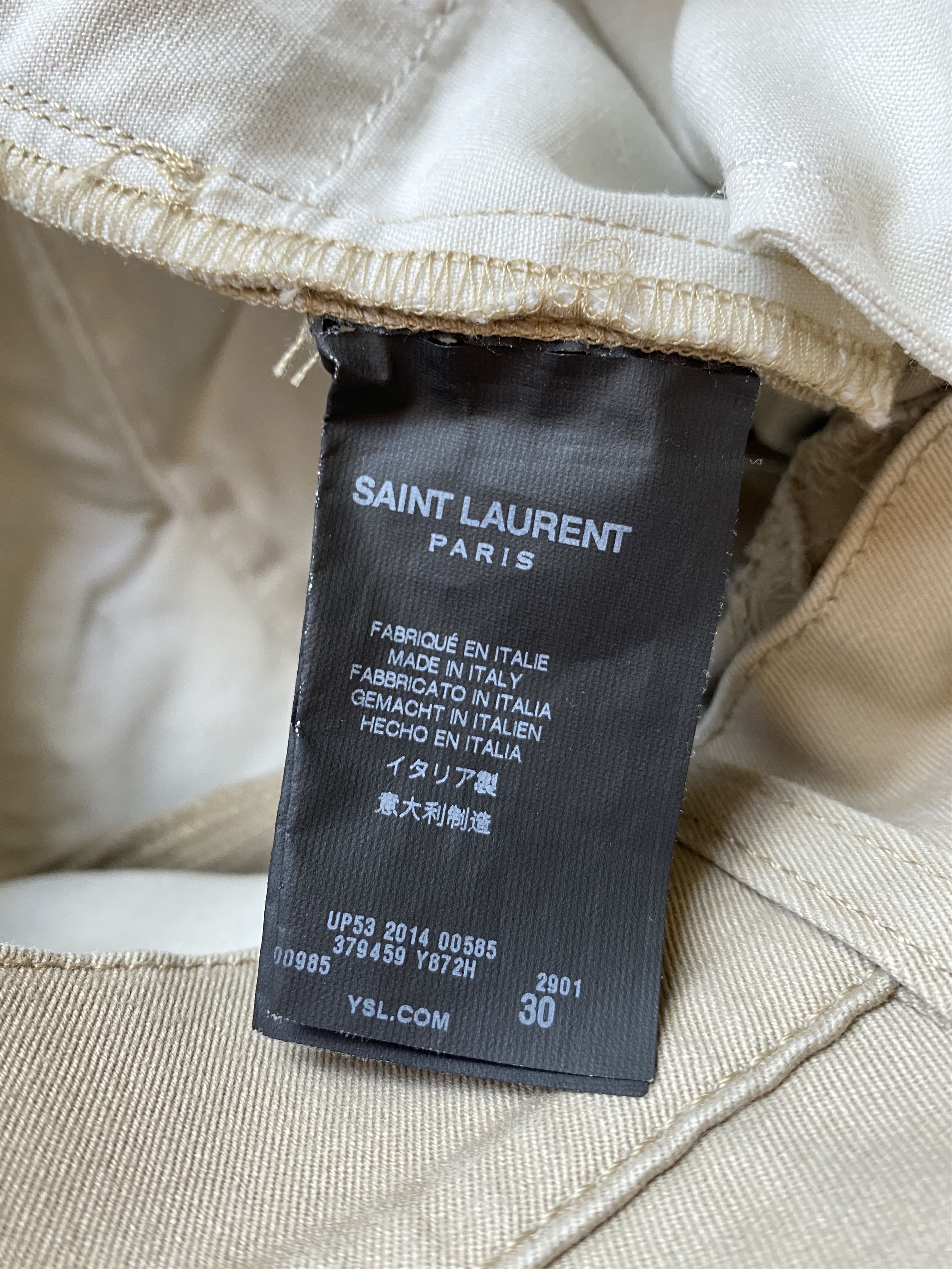 Hedi Slimane × Saint Laurent Paris ⚡️QUICK SALE⚡️2014 Saint Laurent Hedi Beige Pants Trousers Size US 30 / EU 46 - 4 Thumbnail