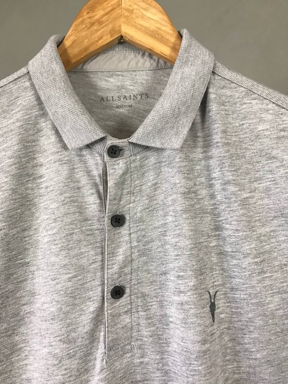 Allsaints Allsaints luxury streetwear gray polo tee Size US M / EU 48-50 / 2 - 3 Thumbnail