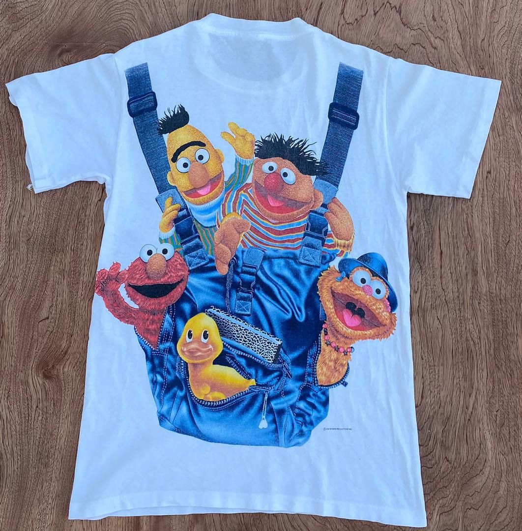 Image of Movie x Vintage Tee Sesame Street B4 in White, Men's (Size Small)