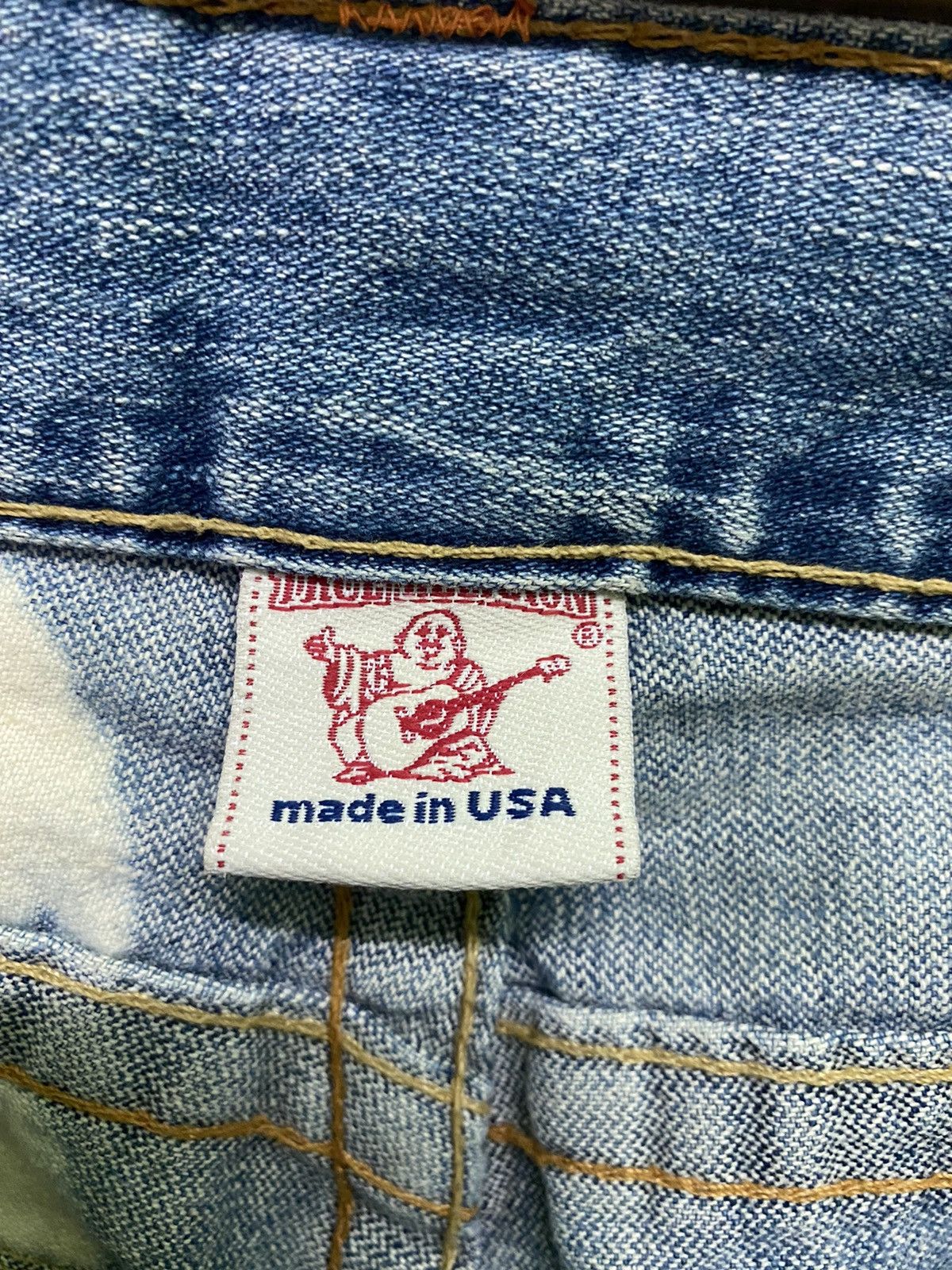 True Religion Vintage Flared TRUE RELIGION Distressed Acid Wash Denim Size US 31 - 19 Thumbnail