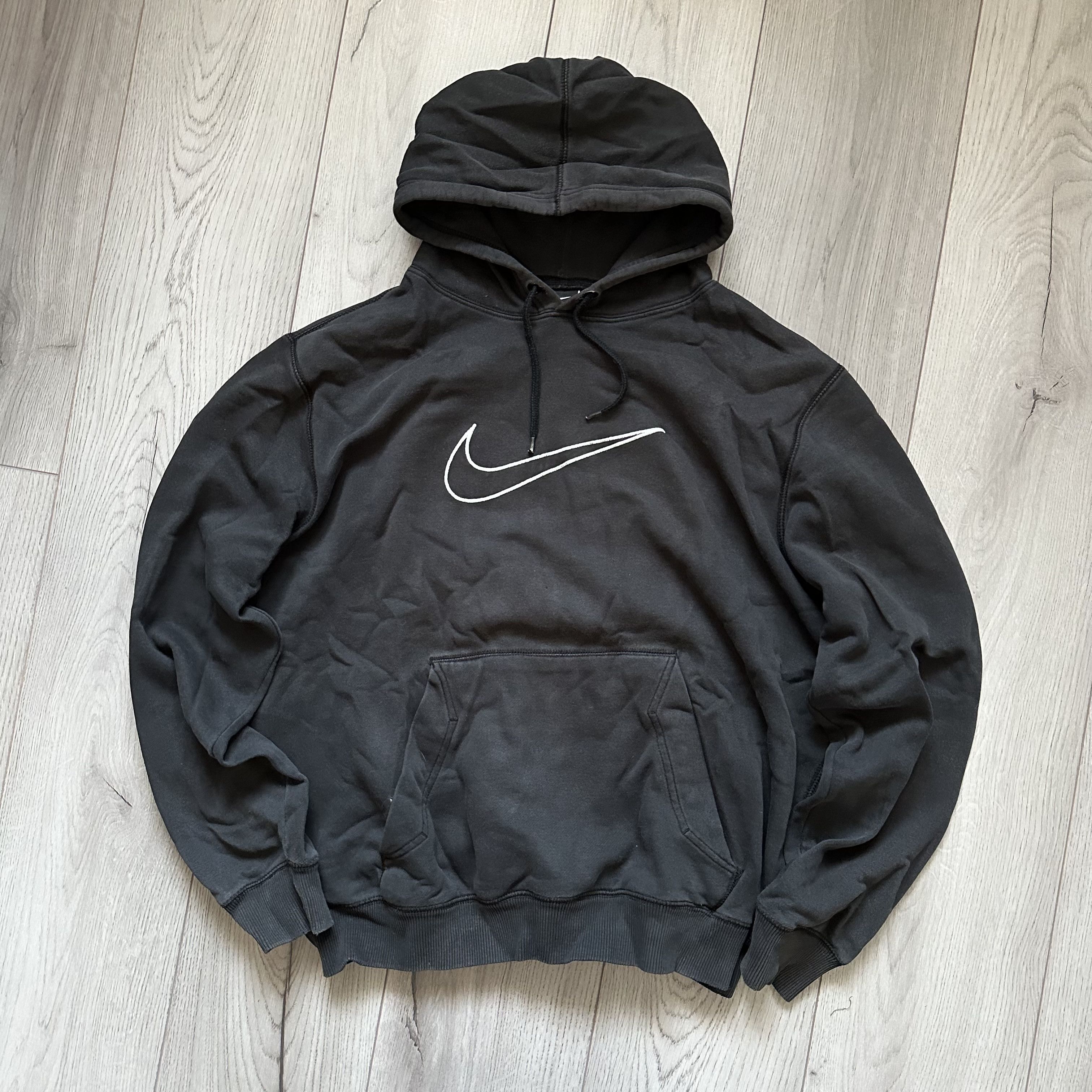 Nike × Vintage Nike y2k Vintage Big Swoosh Embroidered Logo Baggy hoodie Size US L / EU 52-54 / 3 - 1 Thumbnail