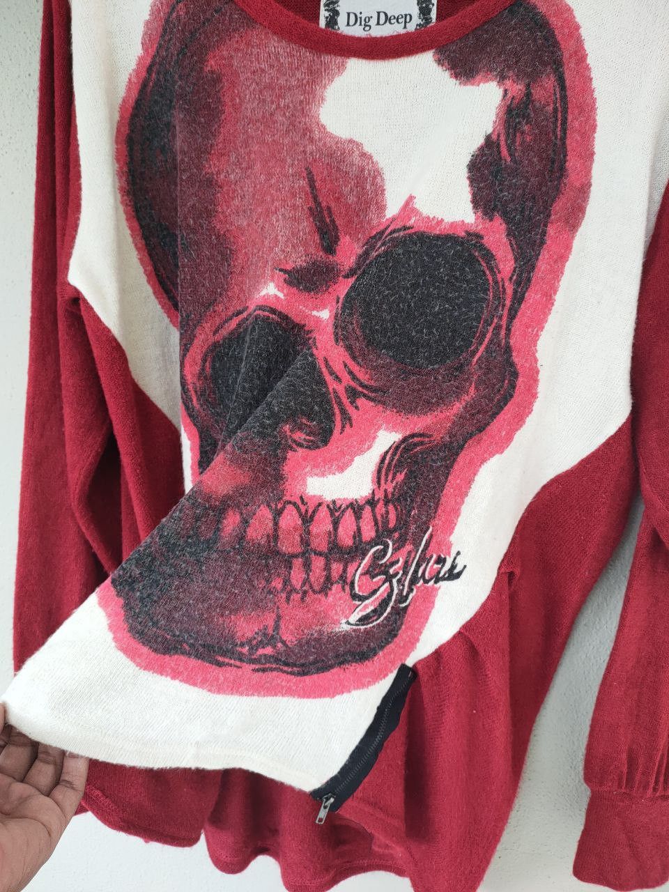 Japanese Brand Dig Deep Big Skull Knitwear Size M / US 6-8 / IT 42-44 - 3 Thumbnail