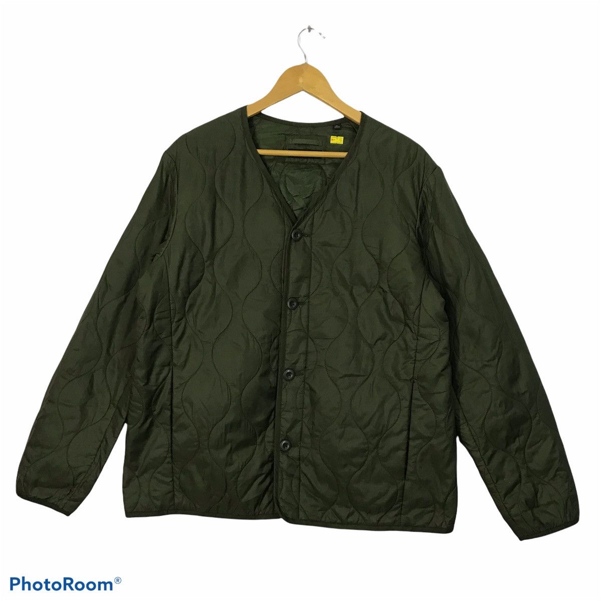 image of Uniqlo X Cardigan Nylon Military Style Jacket in Green, Men's (Size XL)