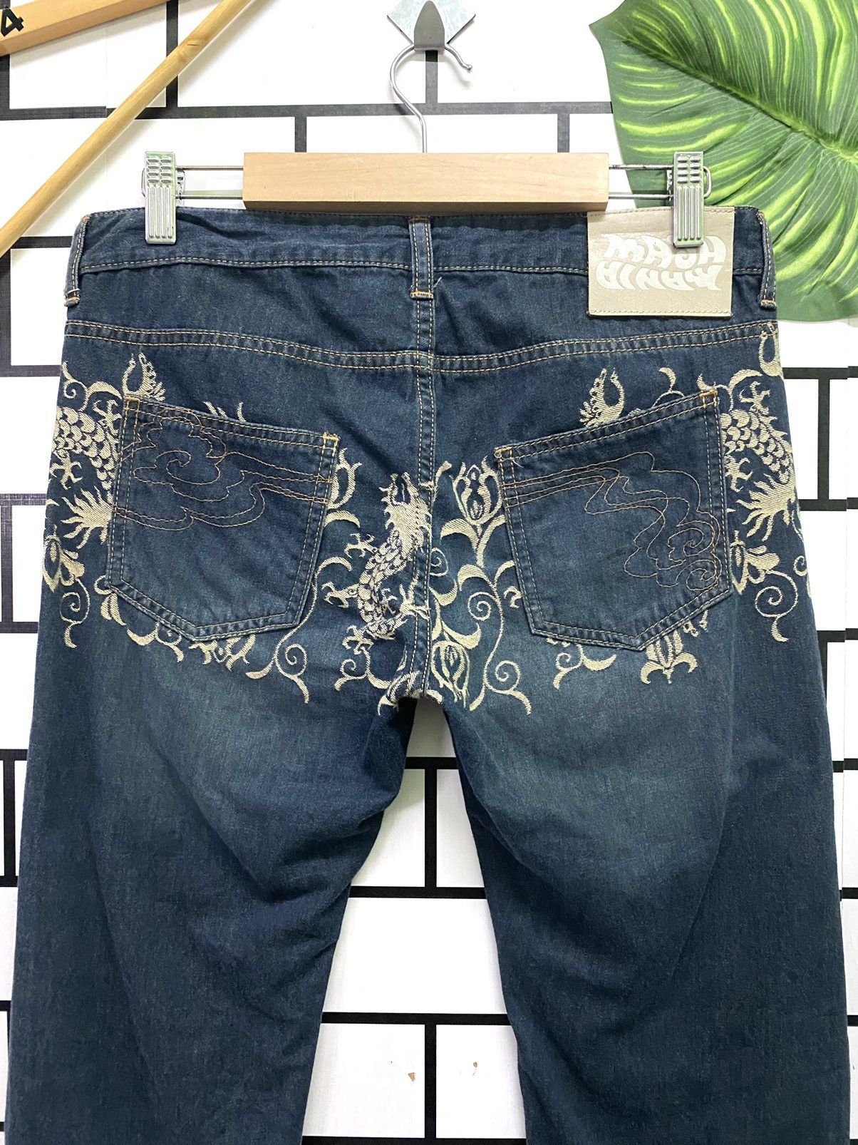 Designer × Japanese Brand Embroidered Dragon Design MASH MANIA Low Rise Light Pant Size US 30 / EU 46 - 11 Thumbnail