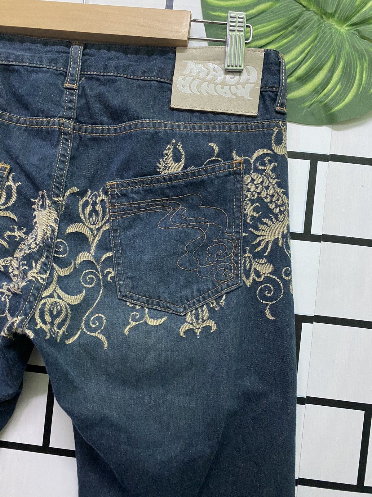 Designer × Japanese Brand Embroidered Dragon Design MASH MANIA Low Rise Light Pant Size US 30 / EU 46 - 13 Thumbnail